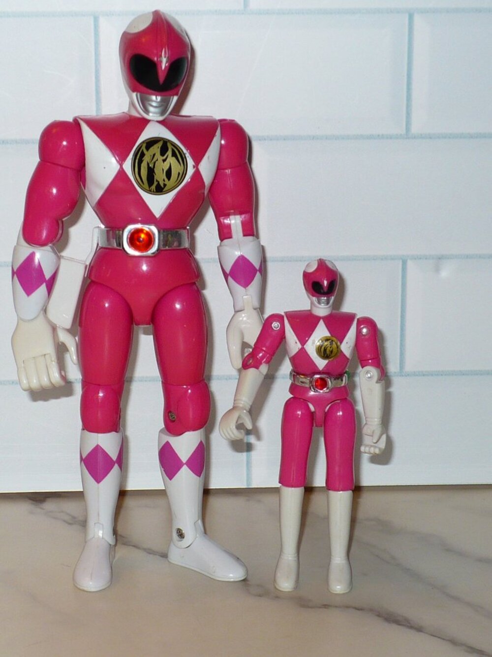 Vintage 1993 BanDai Mighty Morphin Power Rangers Kimberly 8" & 5" Action Figures